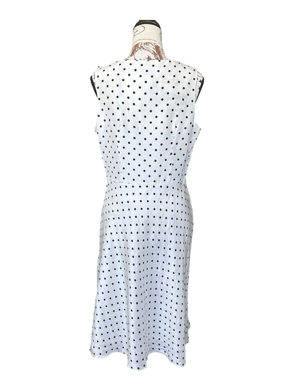 Chadwick’s Vintage 100% Silk Rockabilly Polka Dot Dress size 8 Petite - Picture 3 of 8
